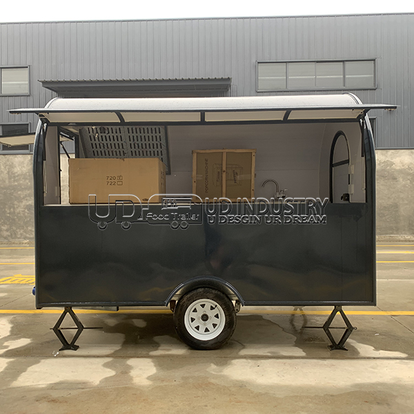 BLACK SMALL ROUND FOOD TRAILER